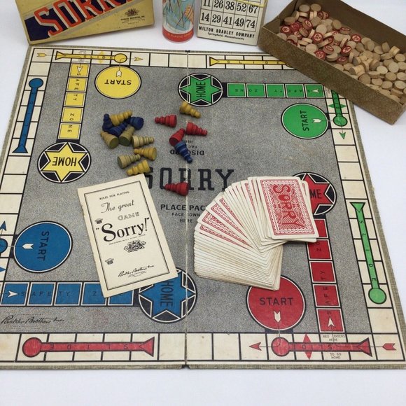 Sorry! Game Vintage The Great Game lot parker Brothers Pick Up Sticks Bingo - Picture 3 of 8